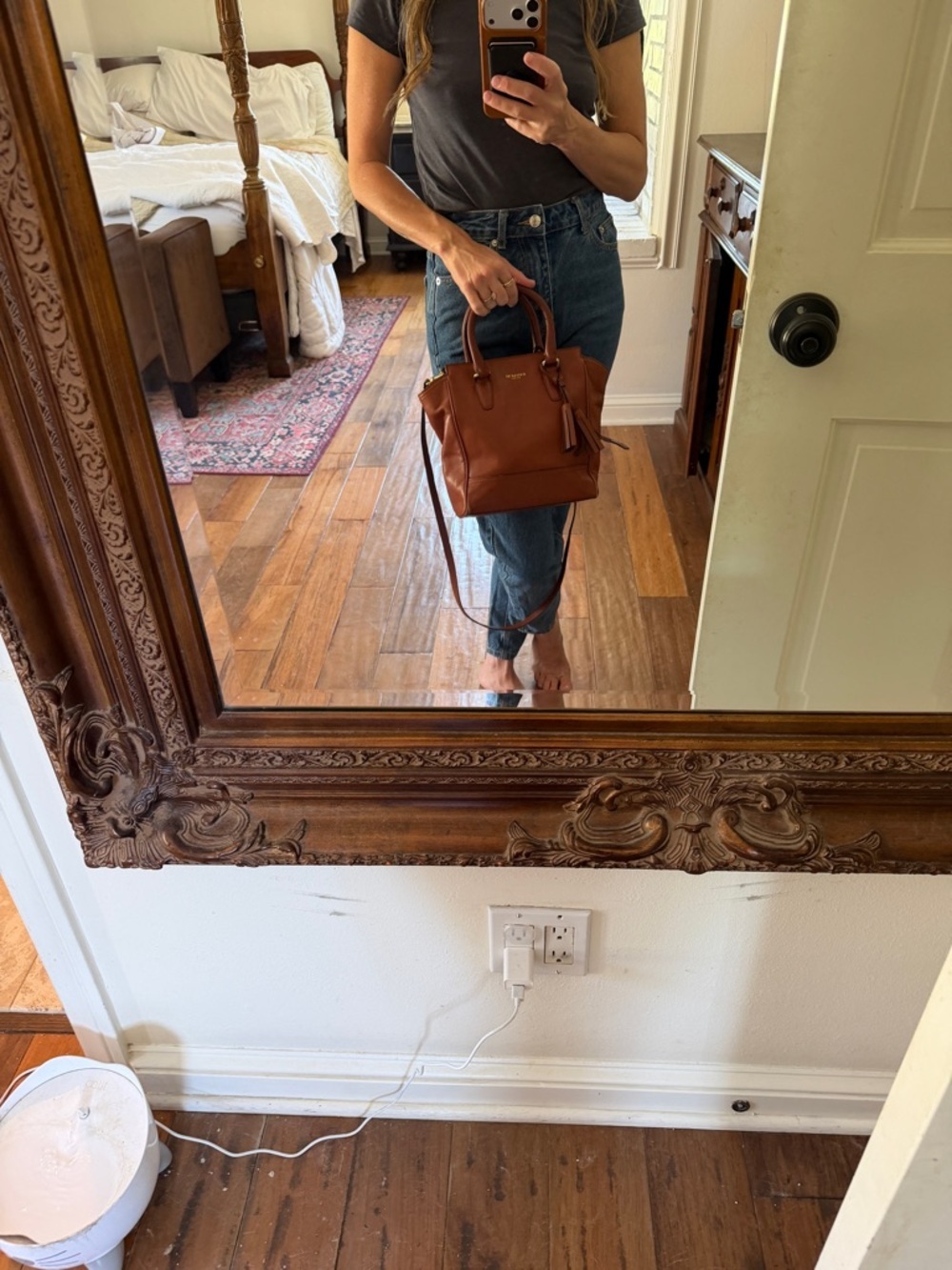 Coach Chestnut Leather Mini Satchel with Top Handles